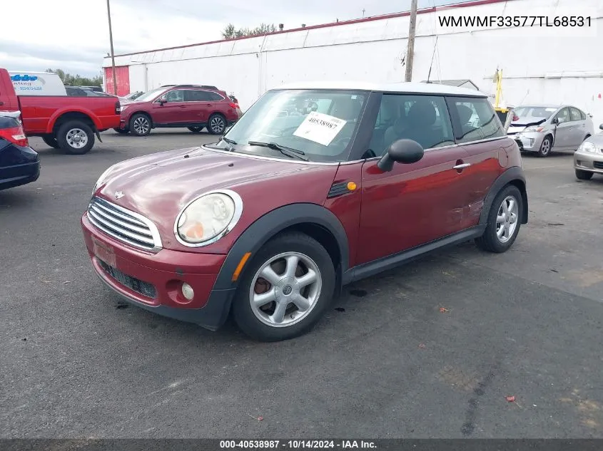 2007 Mini Cooper VIN: WMWMF33577TL68531 Lot: 40538987