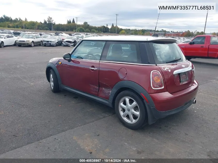 2007 Mini Cooper VIN: WMWMF33577TL68531 Lot: 40538987