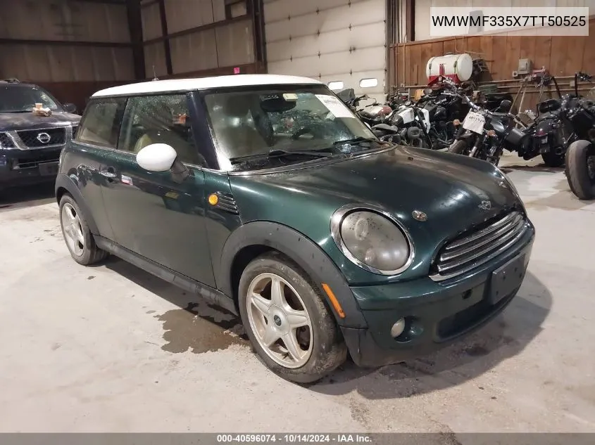 2007 Mini Cooper VIN: WMWMF335X7TT50525 Lot: 40596074