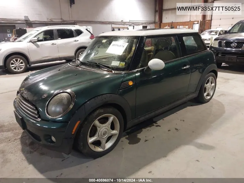 2007 Mini Cooper VIN: WMWMF335X7TT50525 Lot: 40596074