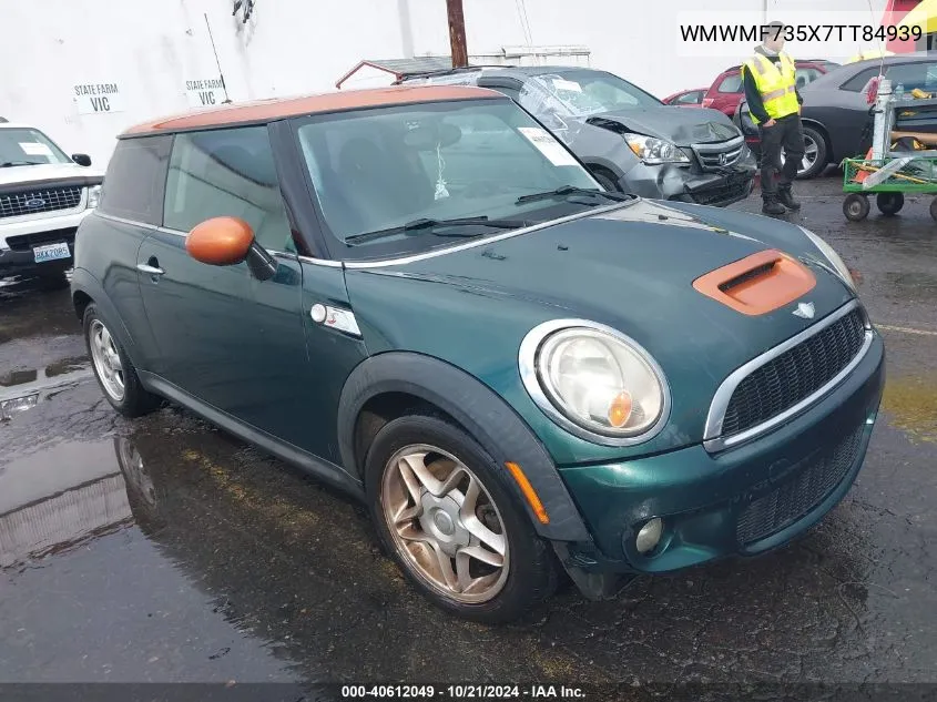 2007 Mini Cooper S VIN: WMWMF735X7TT84939 Lot: 40612049