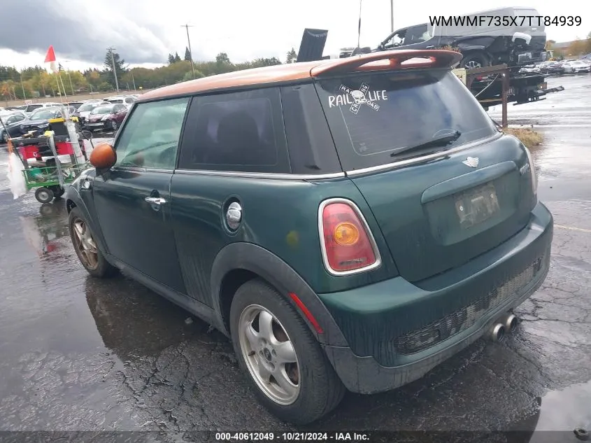 2007 Mini Cooper S VIN: WMWMF735X7TT84939 Lot: 40612049