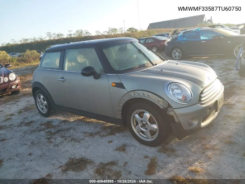 2007 Mini Cooper Hardtop Base (M6) VIN: WMWMF33587TU60750 Lot: 40640995