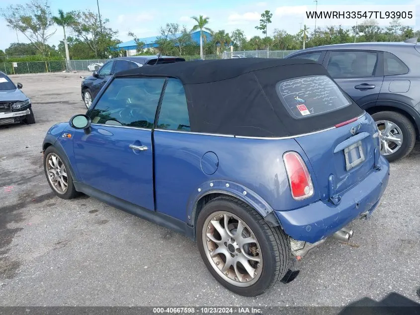 2007 Mini Cooper S VIN: WMWRH33547TL93905 Lot: 40667598