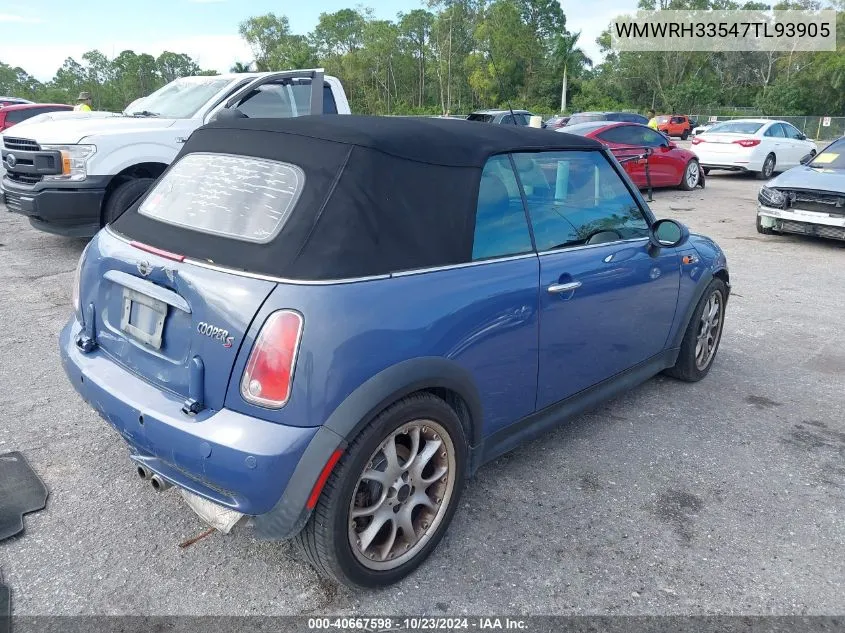 2007 Mini Cooper S VIN: WMWRH33547TL93905 Lot: 40667598