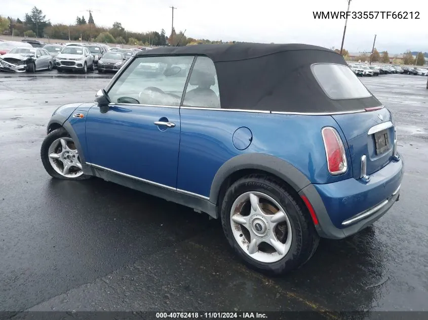 2007 Mini Cooper VIN: WMWRF33557TF66212 Lot: 40762418