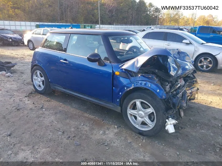 2007 Mini Cooper VIN: WMWMF33537TU60042 Lot: 40851341