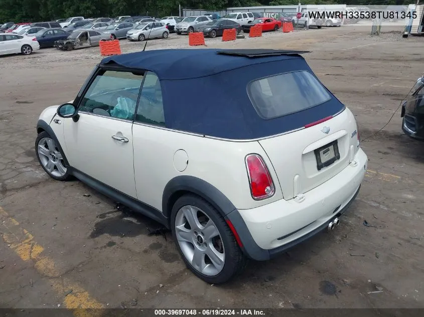 WMWRH33538TU81345 2008 Mini Cooper S