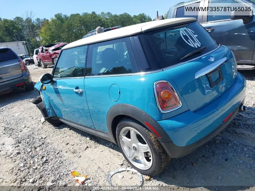 2008 Mini Cooper VIN: WMWMF33578TU65035 Lot: 40292740