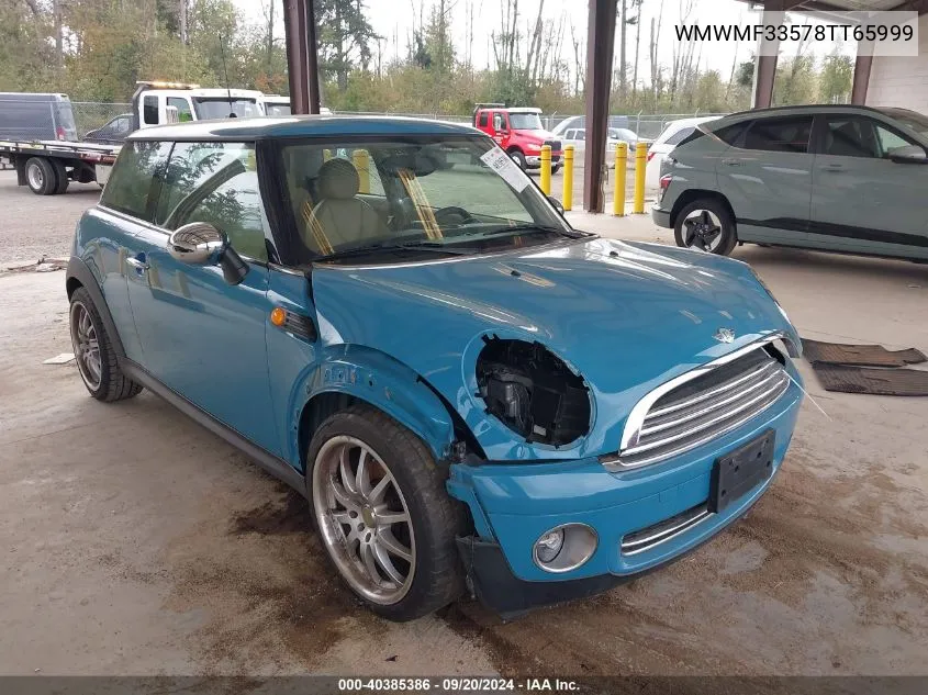 2008 Mini Cooper VIN: WMWMF33578TT65999 Lot: 40385386