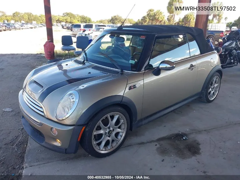 2008 Mini Cooper S S VIN: WMWRH33508TL97502 Lot: 40532985