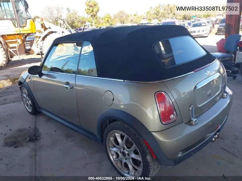 2008 Mini Cooper S S VIN: WMWRH33508TL97502 Lot: 40532985