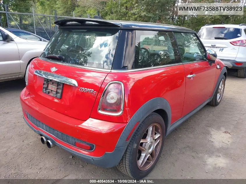 2008 Mini Cooper S VIN: WMWMF73588TV38923 Lot: 40543534