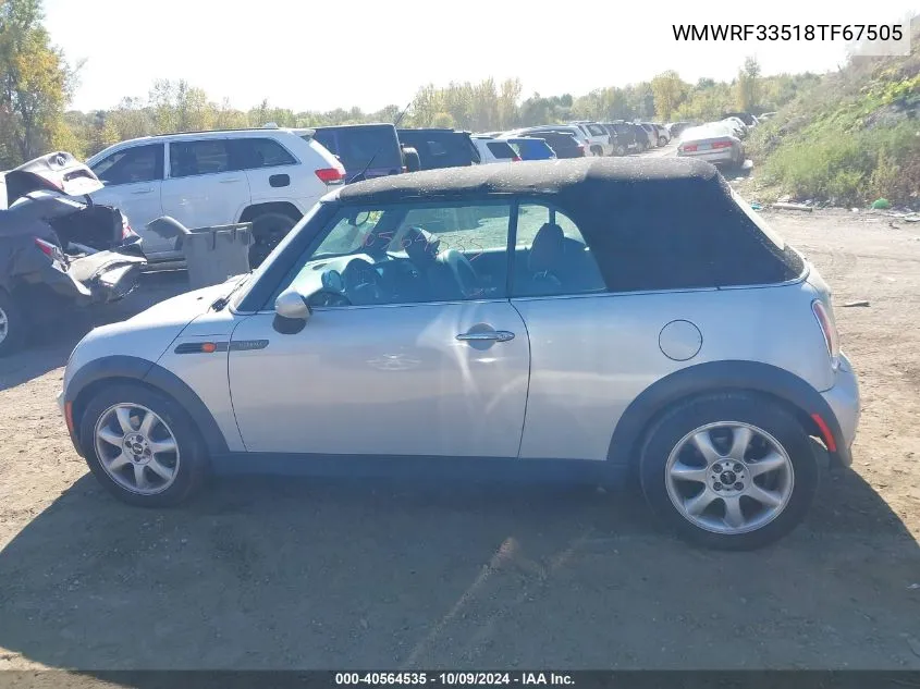 2008 Mini Cooper VIN: WMWRF33518TF67505 Lot: 40564535