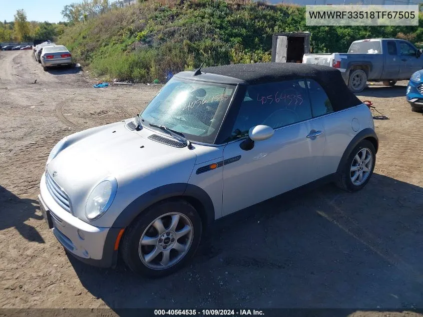 2008 Mini Cooper VIN: WMWRF33518TF67505 Lot: 40564535