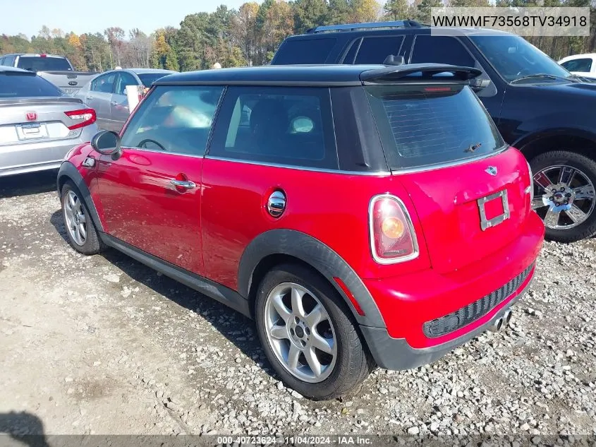 2008 Mini Cooper S VIN: WMWMF73568TV34918 Lot: 40723624