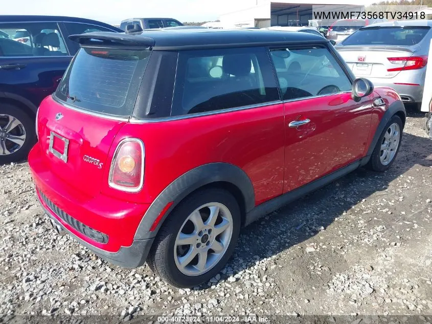 2008 Mini Cooper S VIN: WMWMF73568TV34918 Lot: 40723624