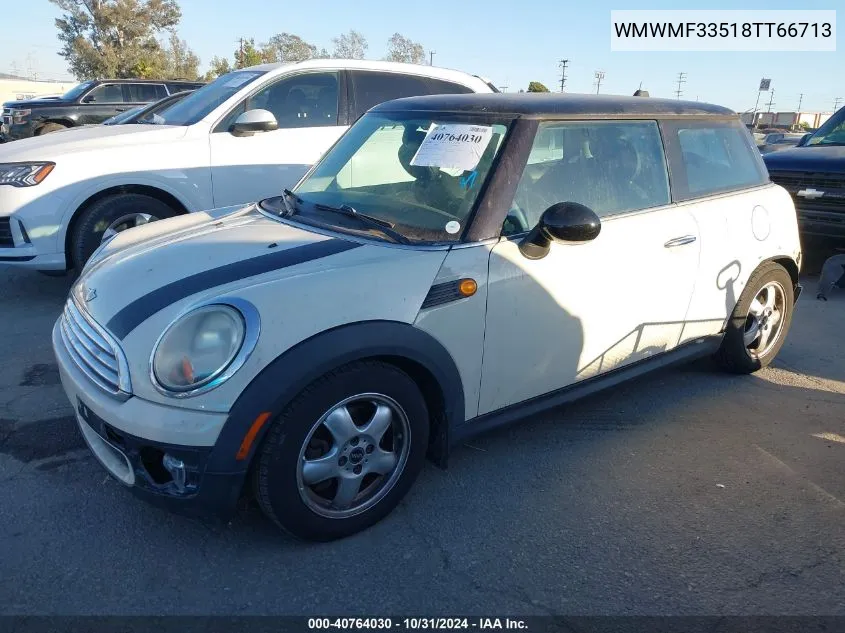 2008 Mini Cooper VIN: WMWMF33518TT66713 Lot: 40764030