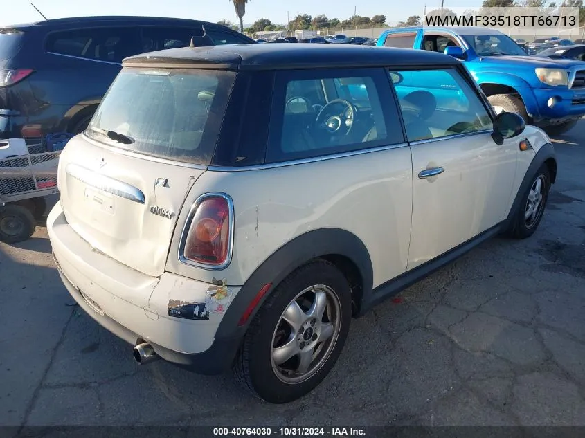 2008 Mini Cooper VIN: WMWMF33518TT66713 Lot: 40764030