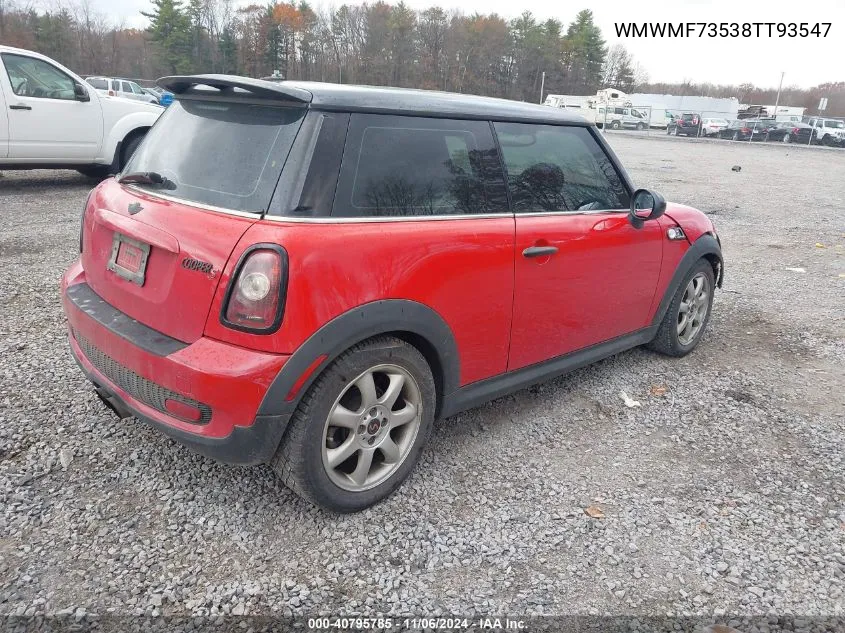 2008 Mini Cooper S VIN: WMWMF73538TT93547 Lot: 40795785