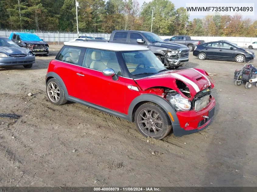 2008 Mini Cooper S VIN: WMWMF73558TV34893 Lot: 40808079