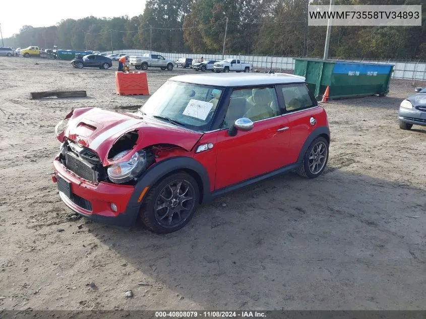 2008 Mini Cooper S VIN: WMWMF73558TV34893 Lot: 40808079