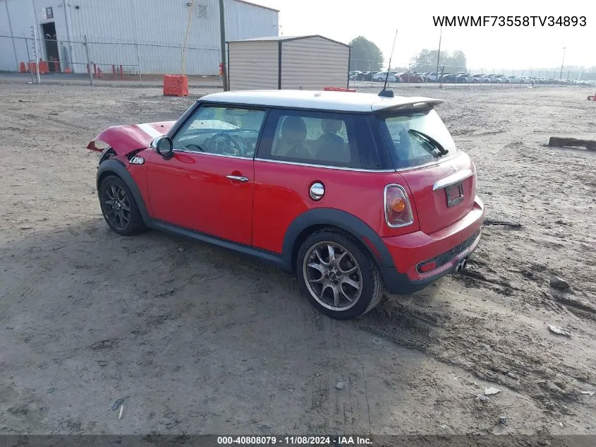 2008 Mini Cooper S VIN: WMWMF73558TV34893 Lot: 40808079