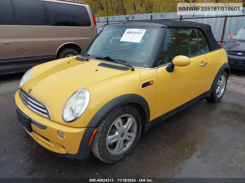 2008 Mini Cooper VIN: WMWRF33518TG18601 Lot: 40824313