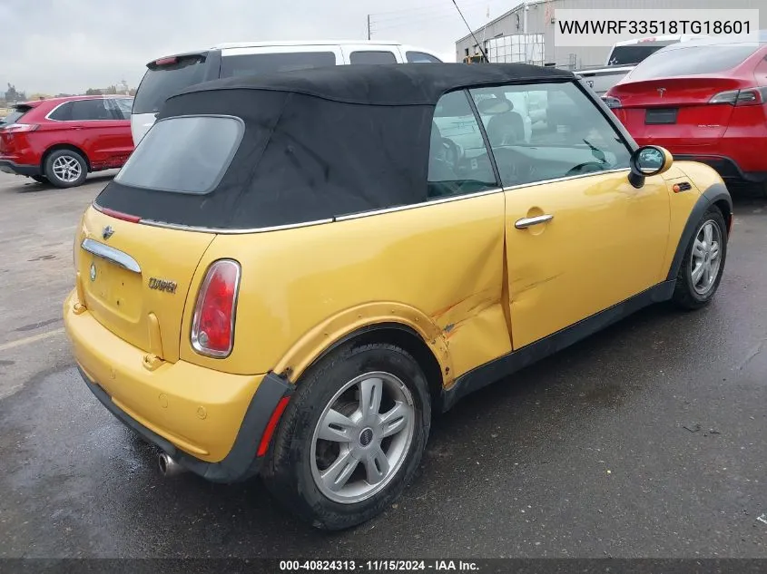 2008 Mini Cooper VIN: WMWRF33518TG18601 Lot: 40824313