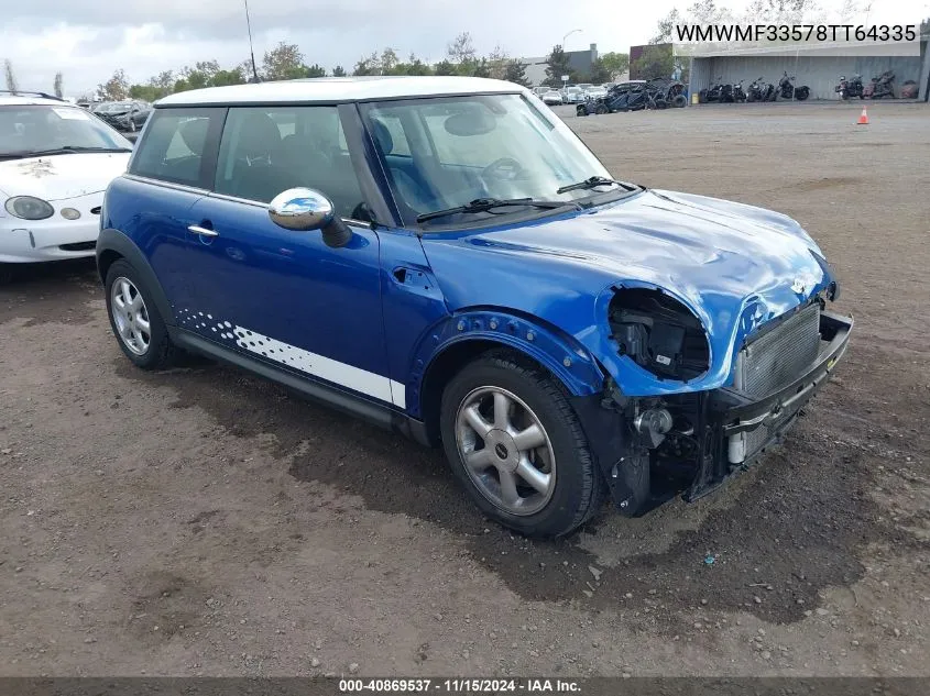 2008 Mini Cooper VIN: WMWMF33578TT64335 Lot: 40869537