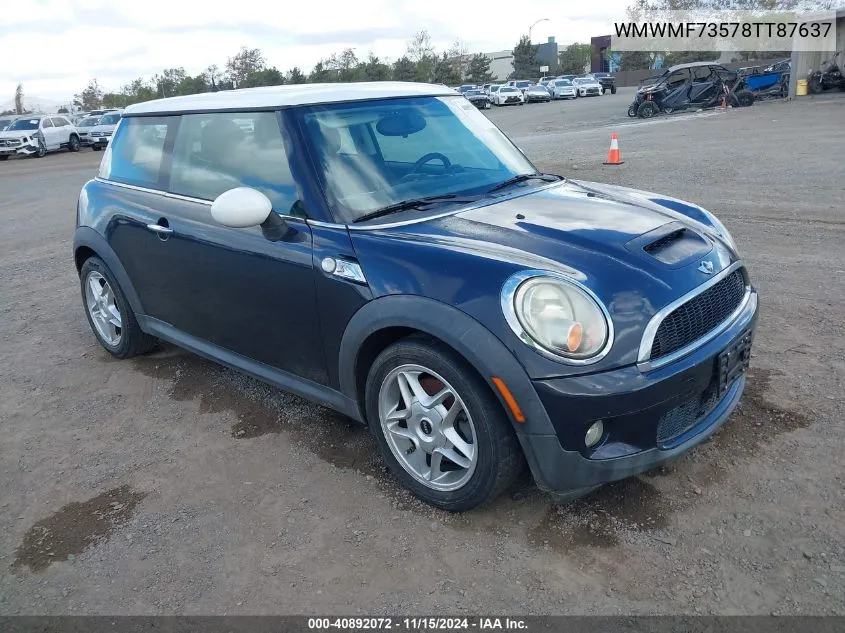 2008 Mini Cooper S VIN: WMWMF73578TT87637 Lot: 40892072