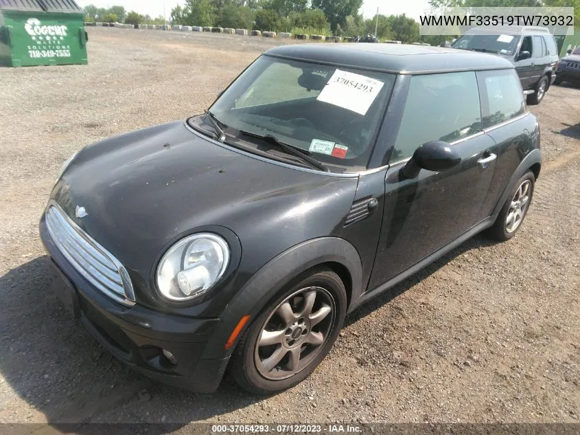 2009 Mini Cooper Hardtop VIN: WMWMF33519TW73932 Lot: 37054293