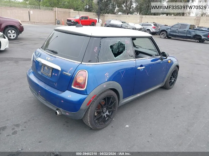 2009 Mini Cooper VIN: WMWMF33539TW70529 Lot: 39482310