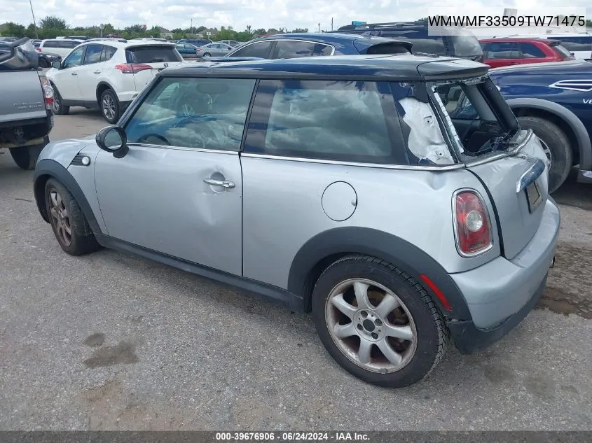 2009 Mini Cooper VIN: WMWMF33509TW71475 Lot: 39676906