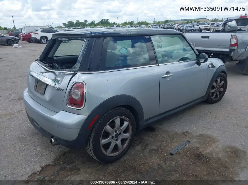 2009 Mini Cooper VIN: WMWMF33509TW71475 Lot: 39676906