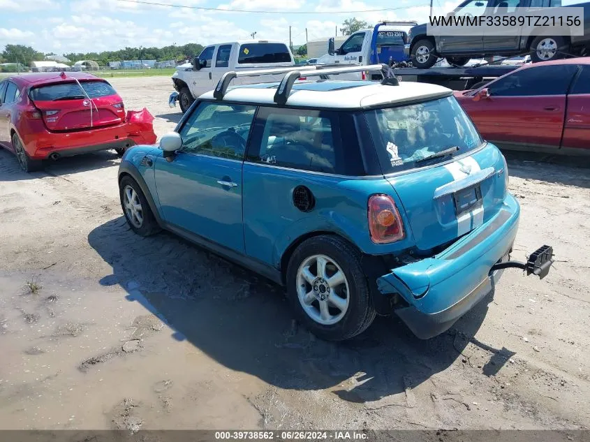 2009 Mini Cooper VIN: WMWMF33589TZ21156 Lot: 39738562