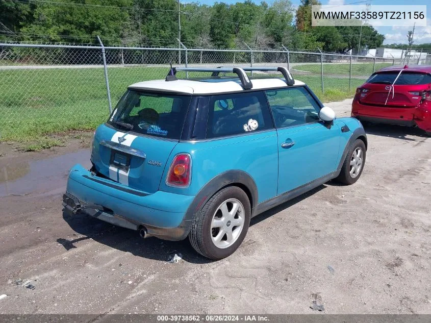 2009 Mini Cooper VIN: WMWMF33589TZ21156 Lot: 39738562