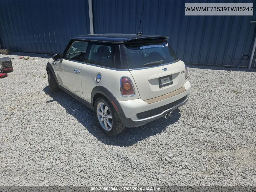 2009 Mini Cooper VIN: WMWMF73539TW85247 Lot: 39802944