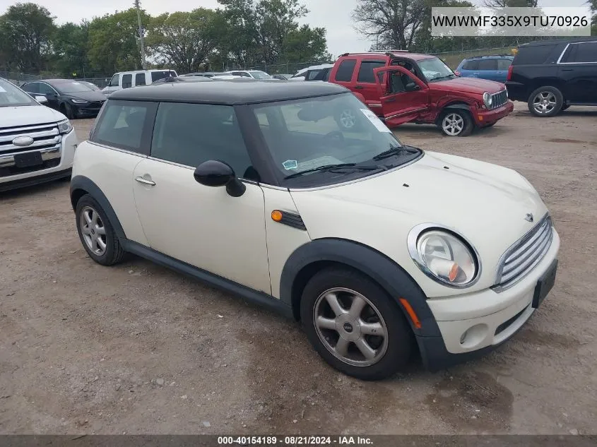 2009 Mini Cooper VIN: WMWMF335X9TU70926 Lot: 40154189