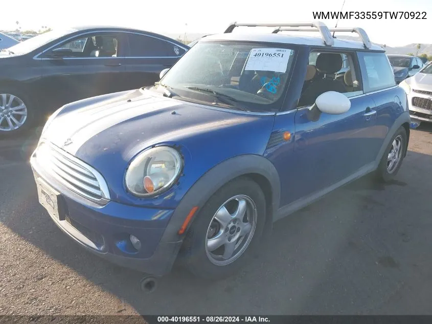 WMWMF33559TW70922 2009 Mini Cooper