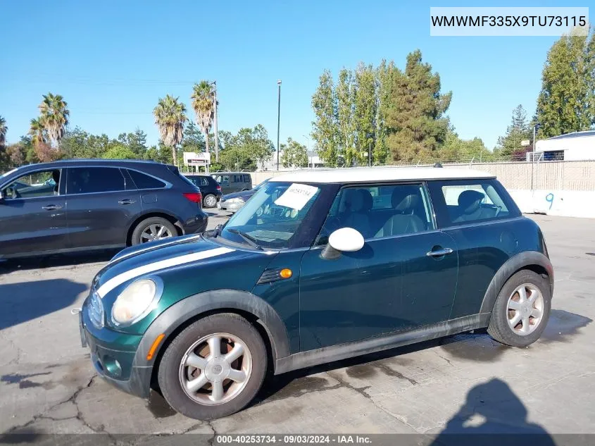 2009 Mini Cooper VIN: WMWMF335X9TU73115 Lot: 40253734