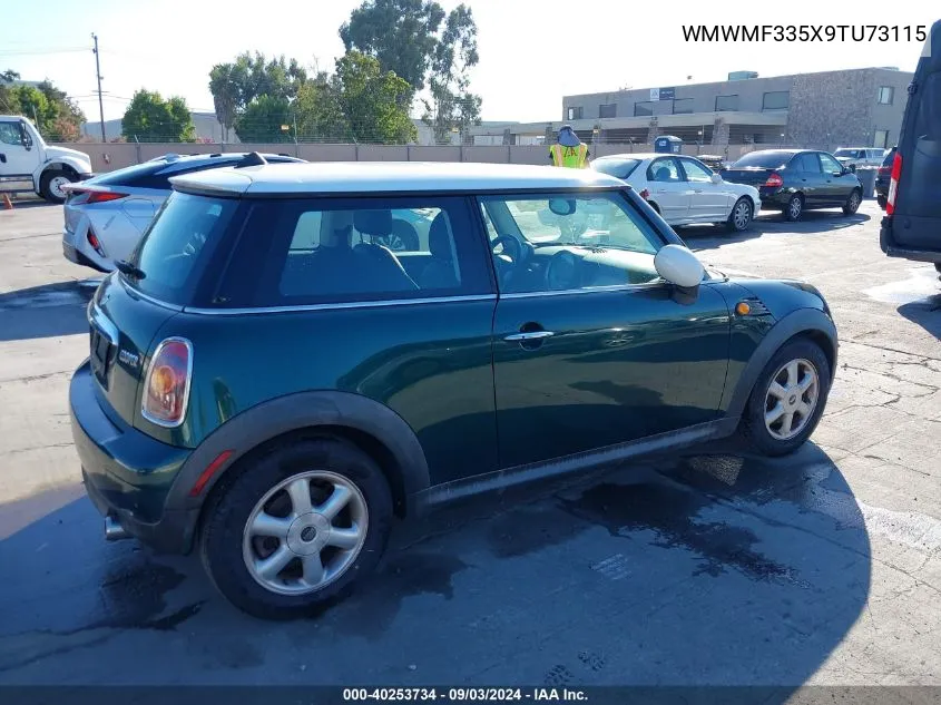 2009 Mini Cooper VIN: WMWMF335X9TU73115 Lot: 40253734