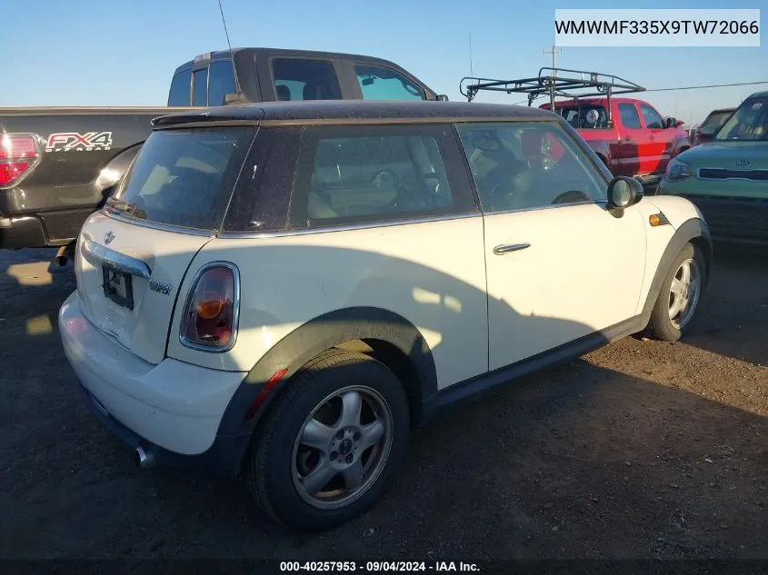 2009 Mini Cooper VIN: WMWMF335X9TW72066 Lot: 40257953