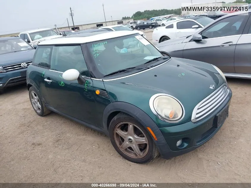 2009 Mini Cooper VIN: WMWMF33599TW72415 Lot: 40266598