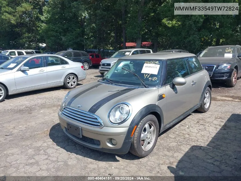 2009 Mini Cooper VIN: WMWMF33549TW72824 Lot: 40404151