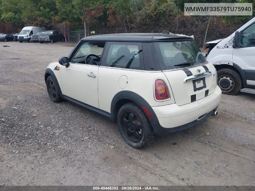 2009 Mini Cooper VIN: WMWMF33579TU75940 Lot: 40445352