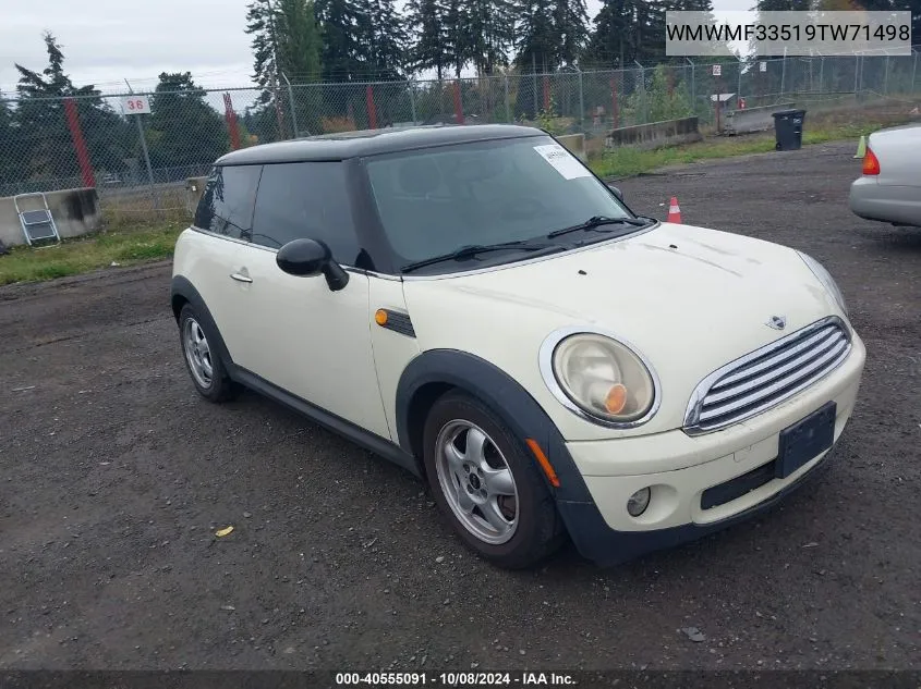 2009 Mini Cooper VIN: WMWMF33519TW71498 Lot: 40555091