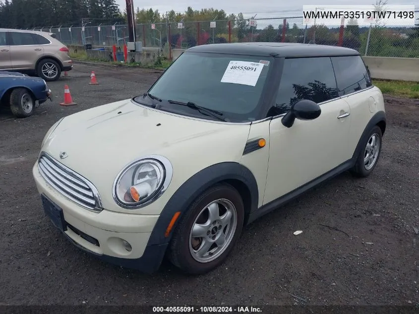 2009 Mini Cooper VIN: WMWMF33519TW71498 Lot: 40555091