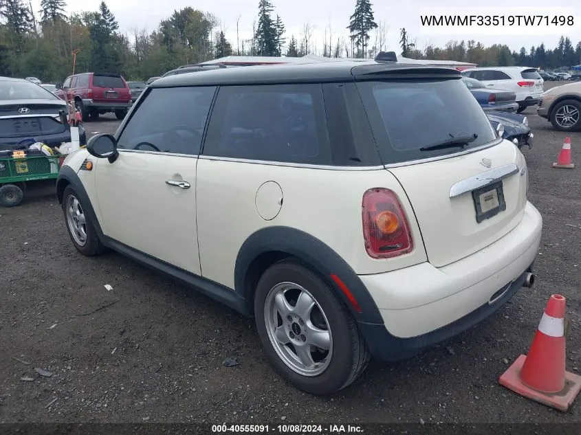 2009 Mini Cooper VIN: WMWMF33519TW71498 Lot: 40555091