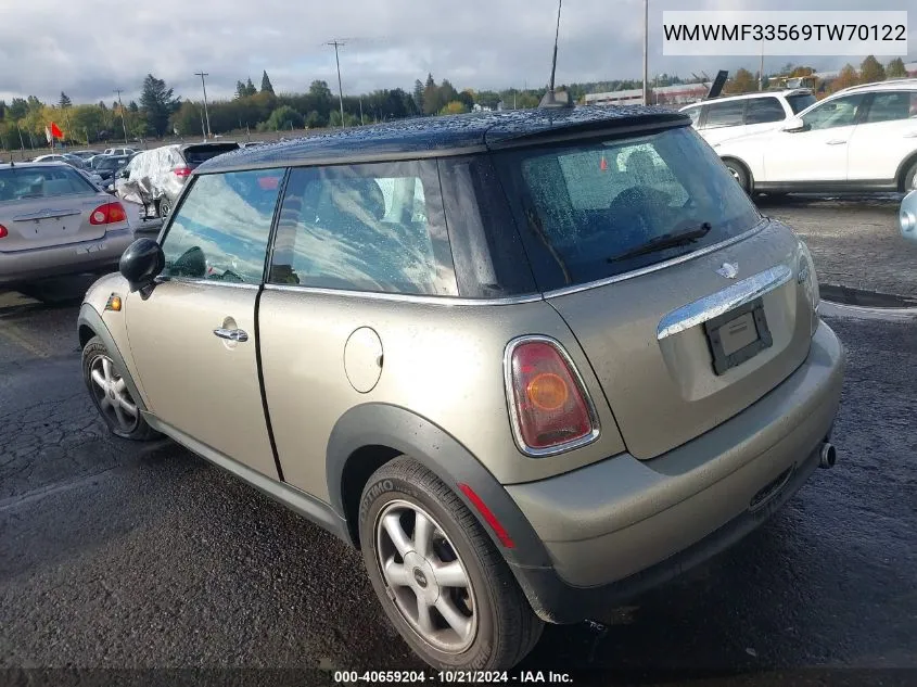 2009 Mini Cooper VIN: WMWMF33569TW70122 Lot: 40659204